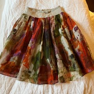 Sweet pleated chiffon skirt with liner and laced petticoat.